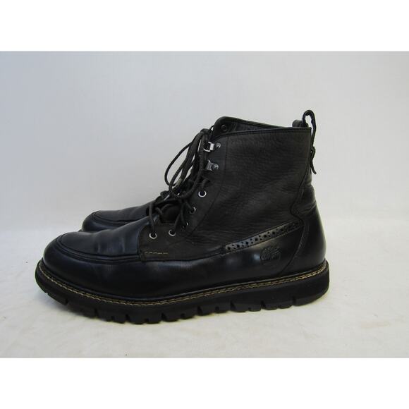 Timberland Mens Size 11 M Black Leather Lace Up Ankle Hiking Boots - Picture 1 of 11